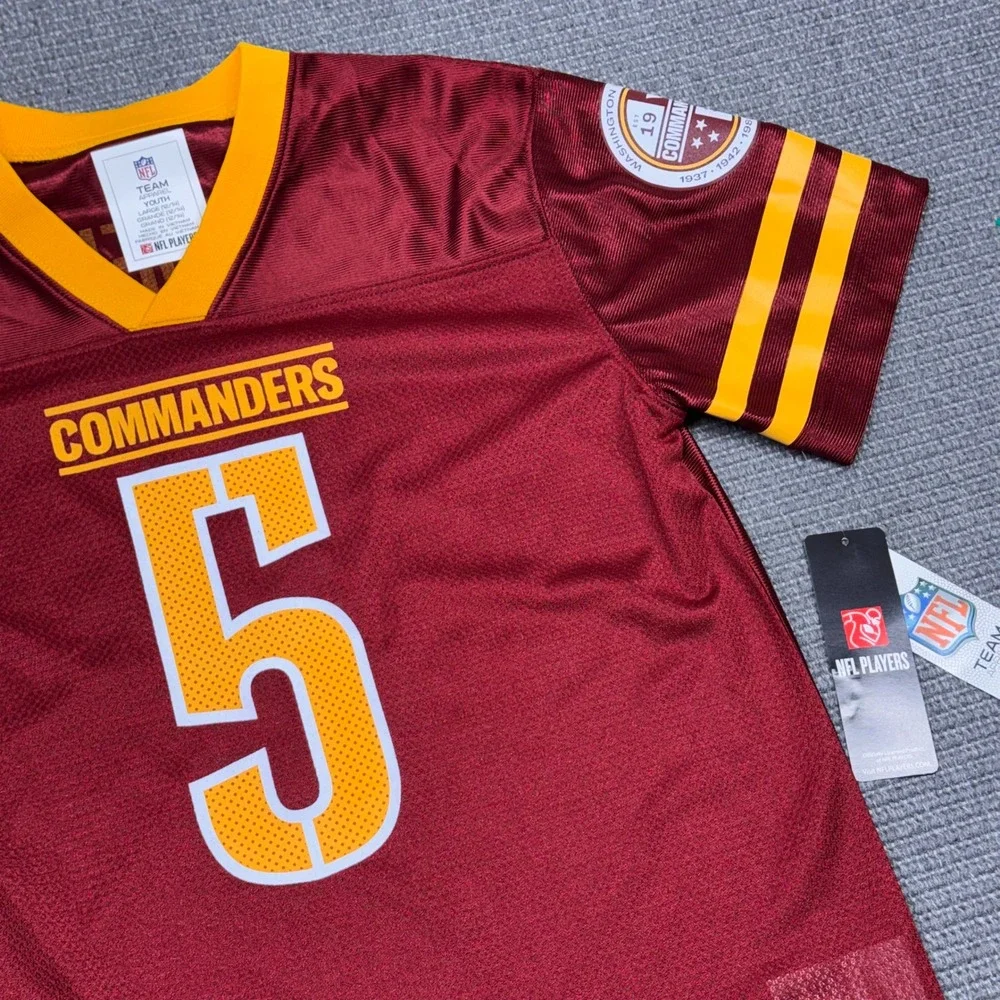 NFL Team Apparel Washington Commanders Jayden Daniels 5 Youth Jersey L 12/14 NEW